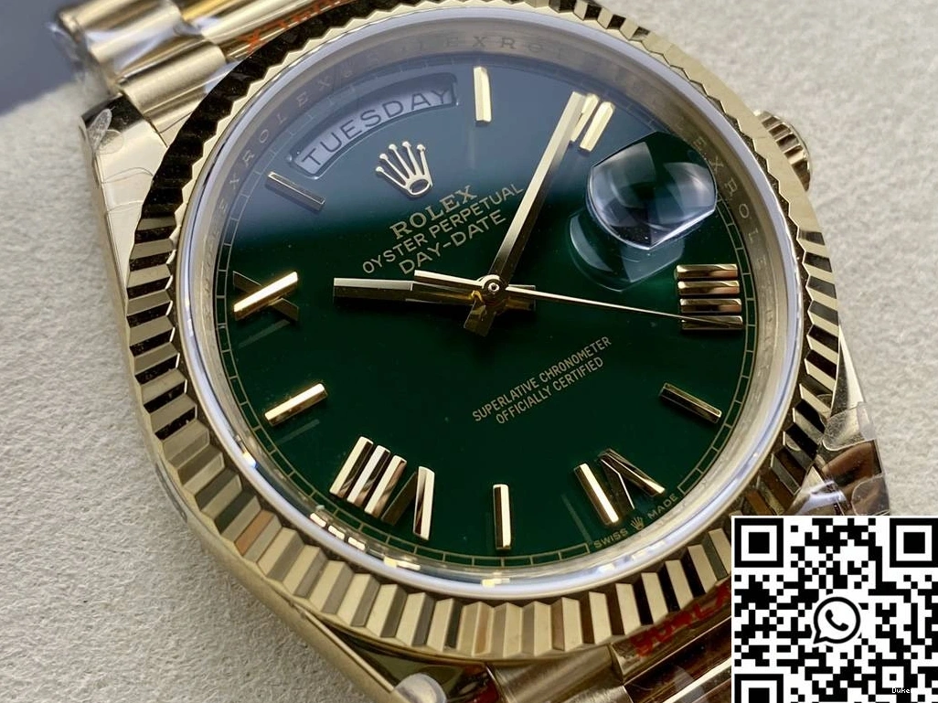 Day Green v5 Rolex Tungsten QF M228238-0061 Factory Steel Date Dial 0410